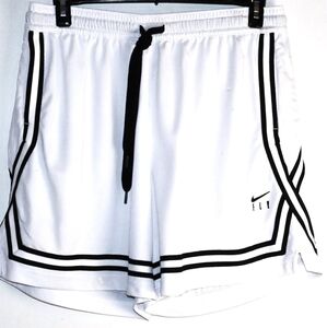 NIKE FLY Crossover Basketball Shorts Women's XL White with Black TrimDri-Fit